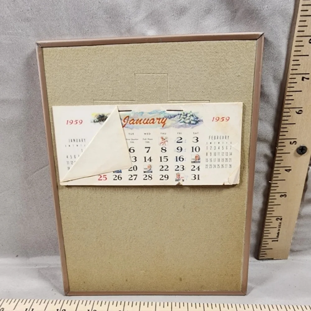 Antique Regal Wine & Liquor INC. Calendar Advertising Sign Real Feather